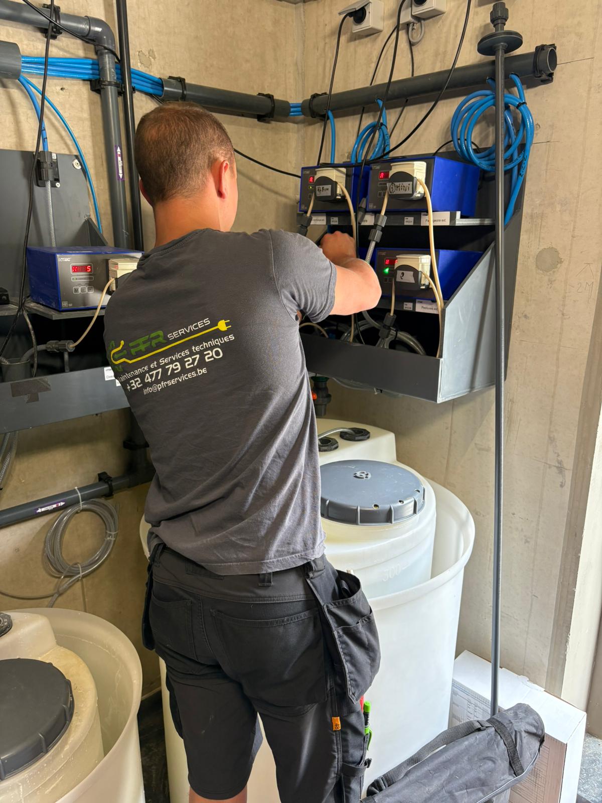 Installation d'une cuve de chlore à la Piscine de Spa 